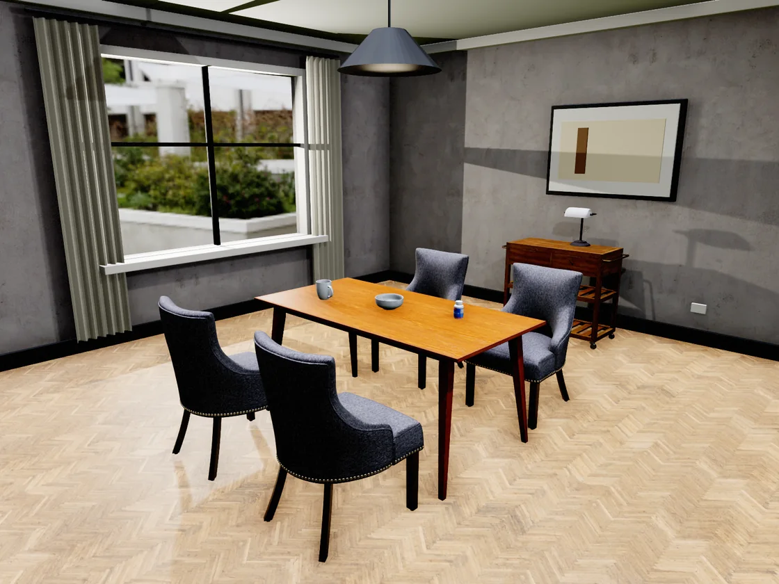 Actual UE scene with original PBR architectural materials